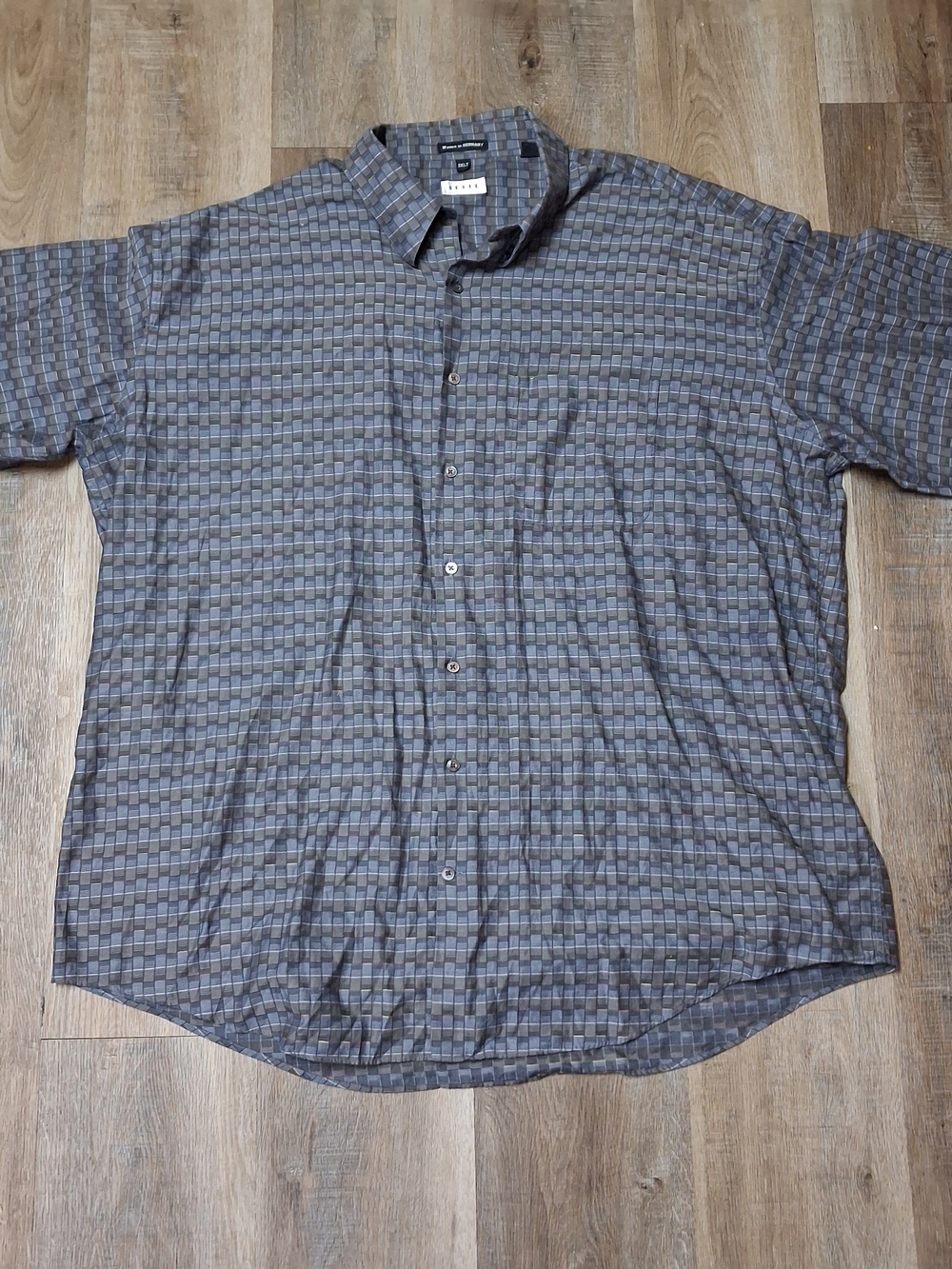Sette Men’s Gray Long Sleeved Patterned Button-Up Shirt. Size 3XLT.